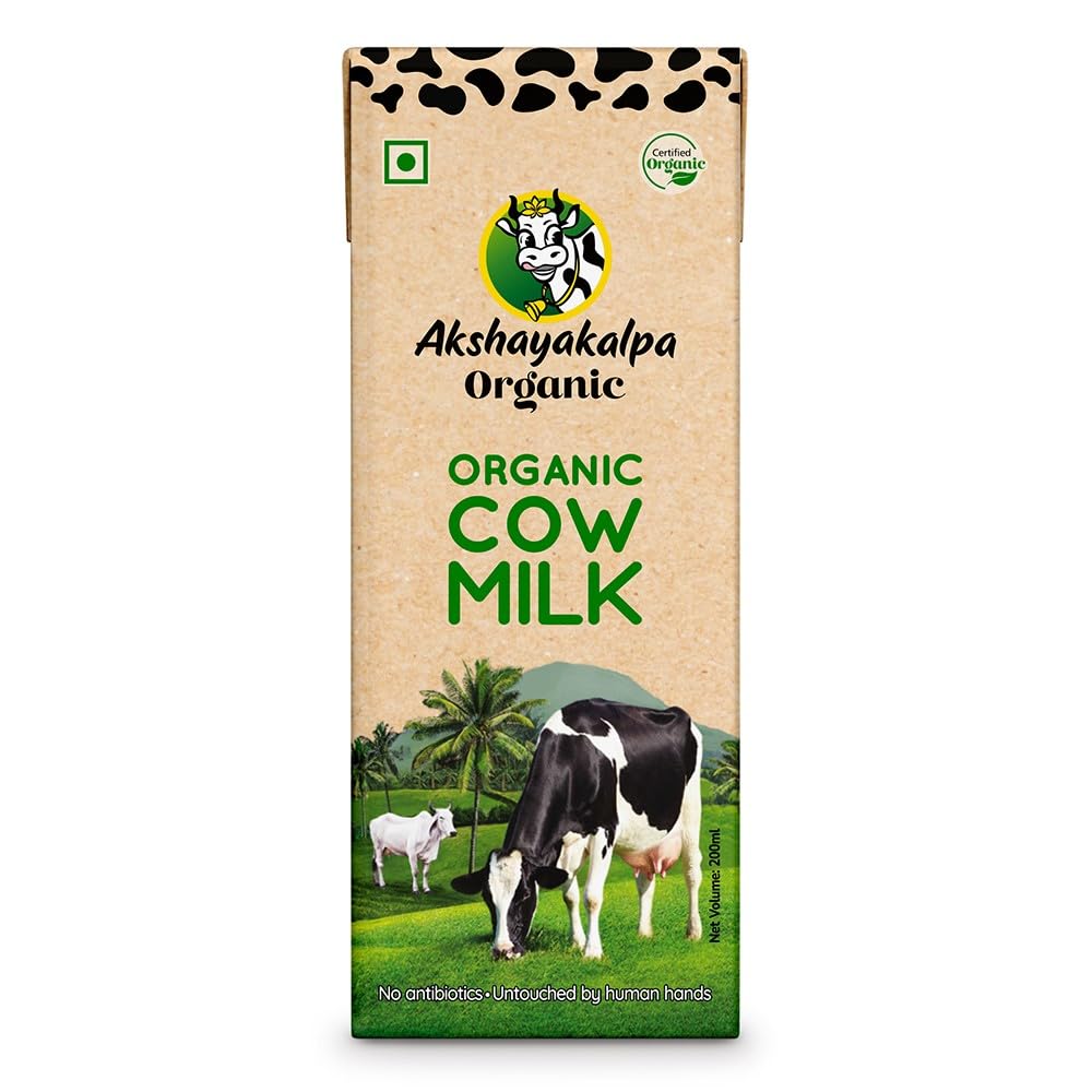 Akshayakalpa Organic Cow Milk (Uht), Pure Antibiotic- Free Milk, Long Shelf Life, No Chemical Residues, Convenient And Ready-To-Use, Nutritious By Nature, 200Ml.