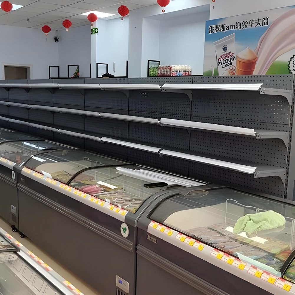 Two-Sided Retail Shelving Display, Supermarket Shelves, Convenience Combination Shelves, for Retail Convenience Grocery Office Supply Or Liquor Stores(Black,72x75x158 cm)