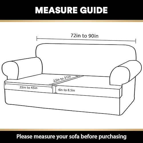 Miniatura 4 de Paquete de fundas de sofá con cojín en forma de T de 34 piezas, protector de muebles, patrón a cuadros, extraíbles y lavables, color azul marino