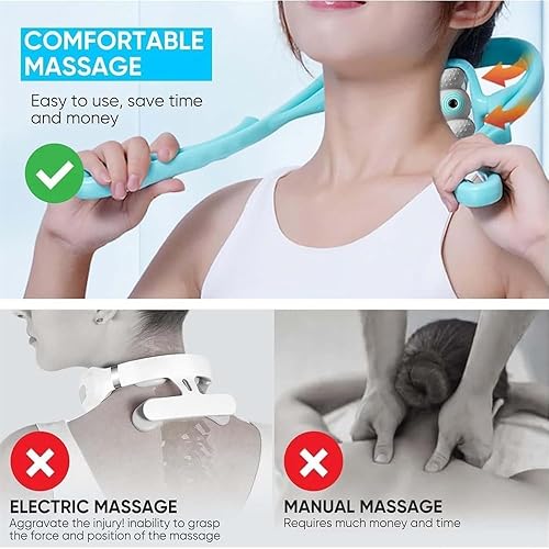 Miniatura 3 de MARCHONE Masajeador de cuello redondo, rodillo de masaje de cuello, masajeador de cuello Blesnia, cuello enrollable, relaja tu cuello, rodillo de