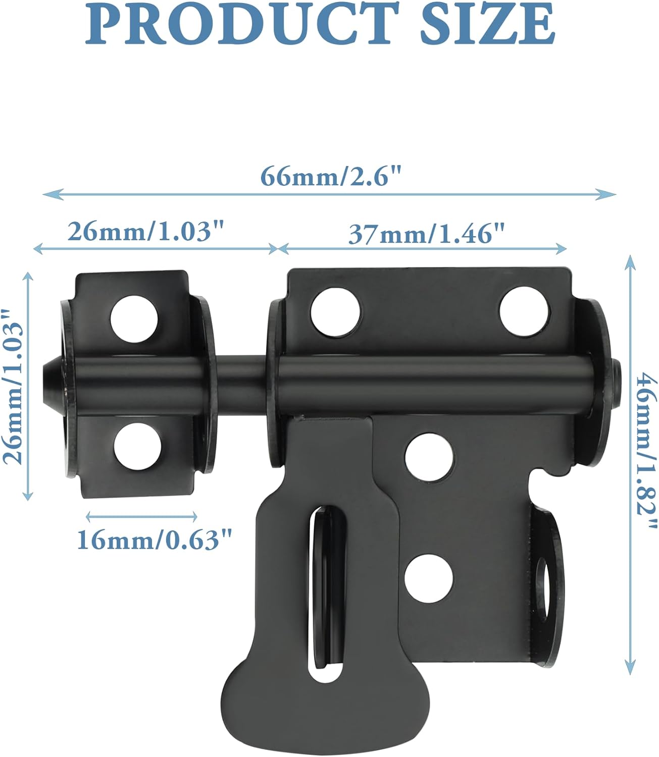 Mooche Slide Latch Lock Barrel Bolt with Padlock Hole, Stainless Steel Barrel Bolt Gate Latches Door Lock for Interior Front Toilet Barn Fence Garage Pet Room About 2.5 Inches