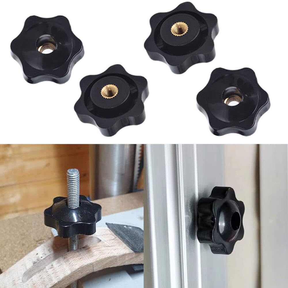 Manopole Di Serraggio M6 X 40mm - 15 Pezzi, Testa Zigrinata A Stella, Per Dispositivi E Macchine - Foto 2