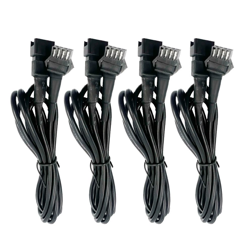 KIRO&SEEU 4PCS 60 inch/150cm 4 Pin RGB LED Multi-Color Accent Light Extension Cable Wire Cord Set for LED Motorcycle ATV Car Light Multi-Color Neon Strip Trucks Rock Lights