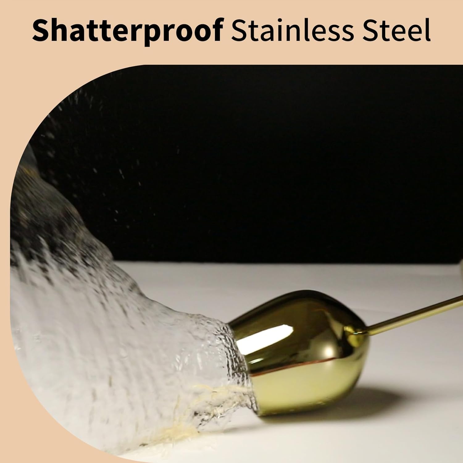 Stainless Steel Wine Glasses Set of 2 — Unbreakable, Stemmed Metal Wine Glass for Outdoor Events and Trips. Elegant and Fancy — Perfect for Holidays, Birthdays, and Anniversaries(Gold) - Image 2