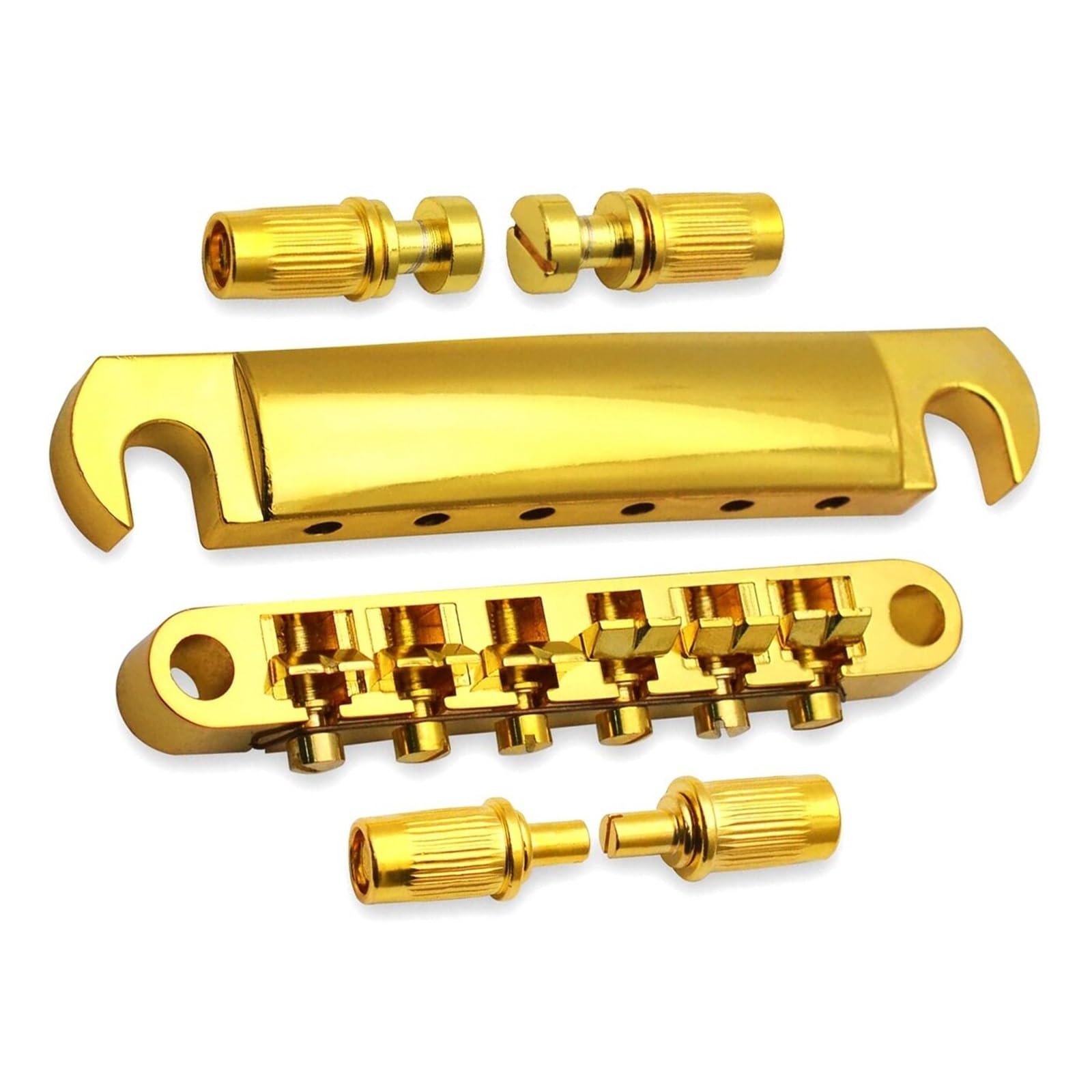 Adatto Per Il Supporto Per Corde Per Chitarra Elettrica Con Dado Superiore E Inferiore Per Cordiera A Ponte Chitarra Bridge(Gold)