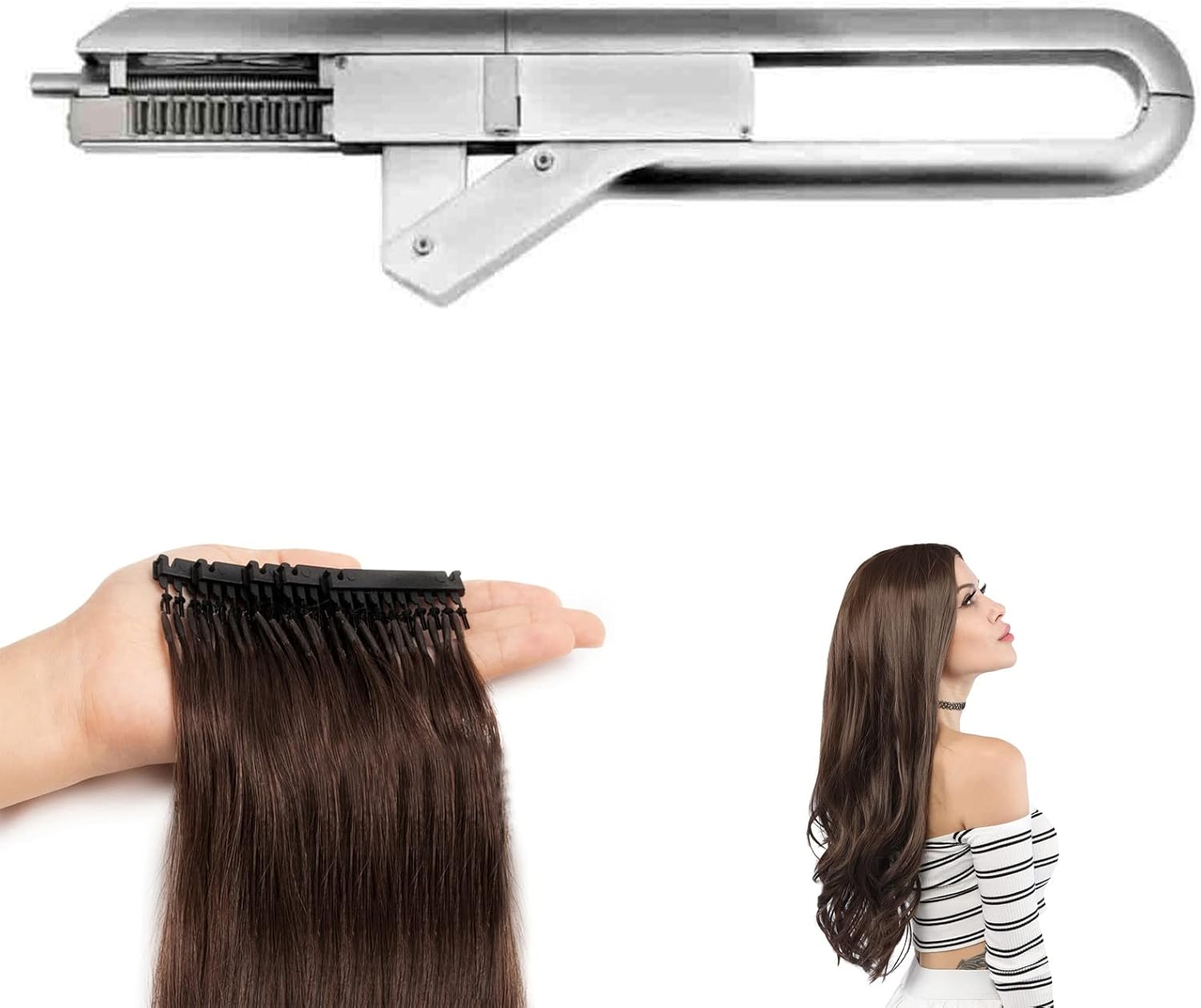 BEAUTTO 6D Hair Extension Machine kit 10pin NoTrace Hair
