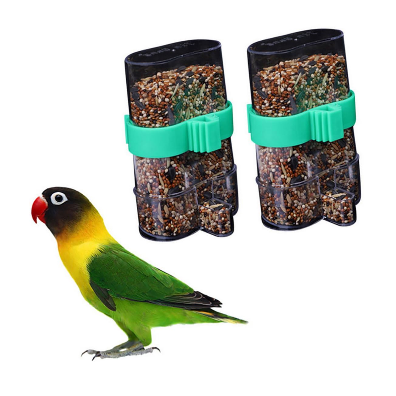 Yardwe 3 Set Di Mangiatoie Automatiche Per Uccelli Bottiglie Di Plastica Per Bere Per Pappagalli Parrocchetti Calopsitte Design Semplice 2 Pezzi * 3