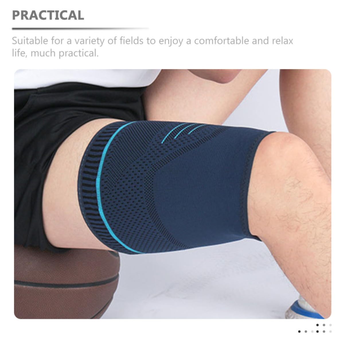 2pcs Compression Leg Sleeves for Men, Elastic Thigh Wraps with Nylon and Rubber String, Washable and Reusable Sports Leg Supports for Basketball and Outdoor Activities