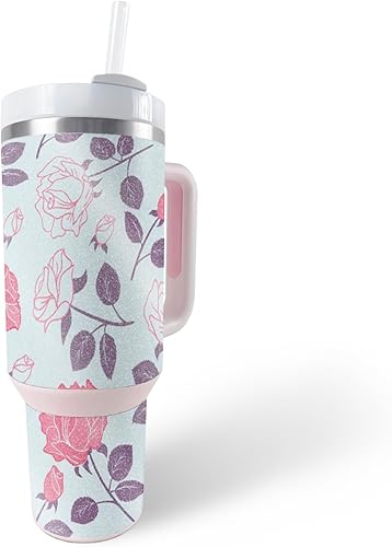 Miniatura 6 de MightySkins - Vaso con purpurina brillante compatible con Stanley The Quencher H2.0 FlowState de 40 onzas, cachemira vintage, acabado protector y