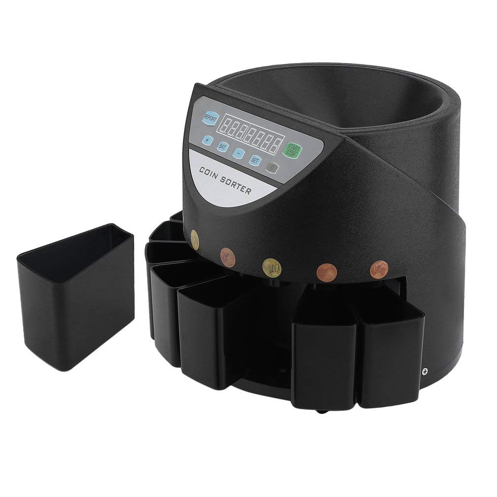 yesper Conta Monete muenzzaehl macchina monete sortierer monete Euro soldi macchina contasoldi Coin Counter Sorter 300 pezzi/min Nero