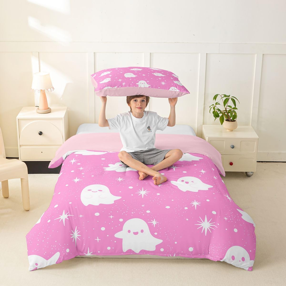 Erosebridal Kawaii Ghost Duvet Cover Toddler Size ∣