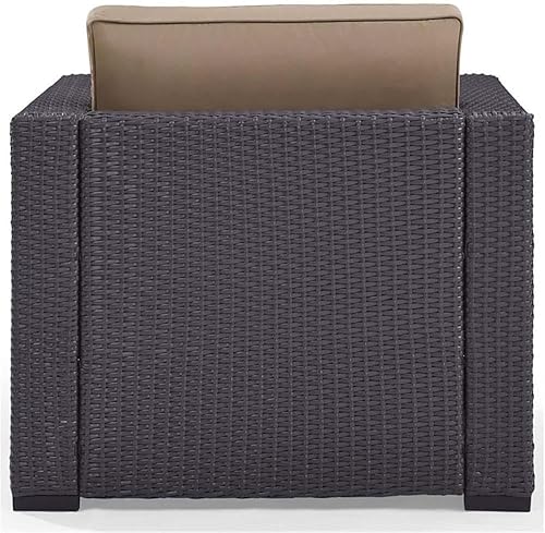 Miniatura 6 de Crosley Furniture Biscayne - Silla de exterior, sillas de mimbre para patio, porche, terraza, balcón, patio trasero, color marrón con cojines moca