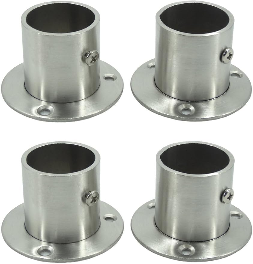 Stainless Steel Closet Rod Brackets (Set Of 4) - Heavy-Duty Flange For 32mm Tubes