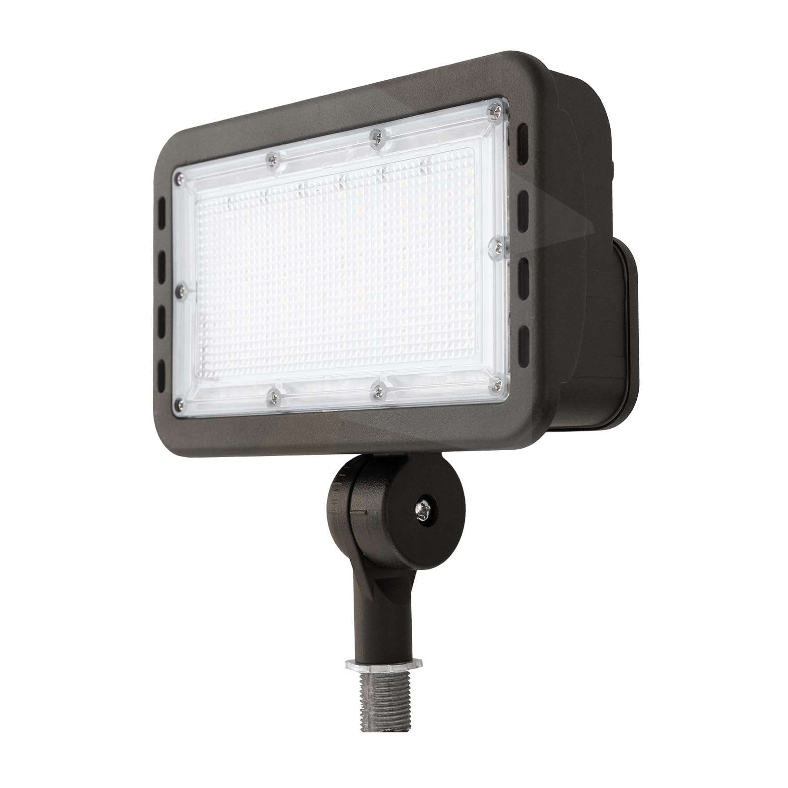 Photo 1 of CEA 100W Outdoor Flood Light, 5CCT 3000K/3500K/4000K/5000K/6500K Selectable, IP65 Waterproof, Adjustable Knuckle Mount, 6500LM High Output, 0-10V Dimmable,120-277V, Security Lighting for Yard, Bronze
