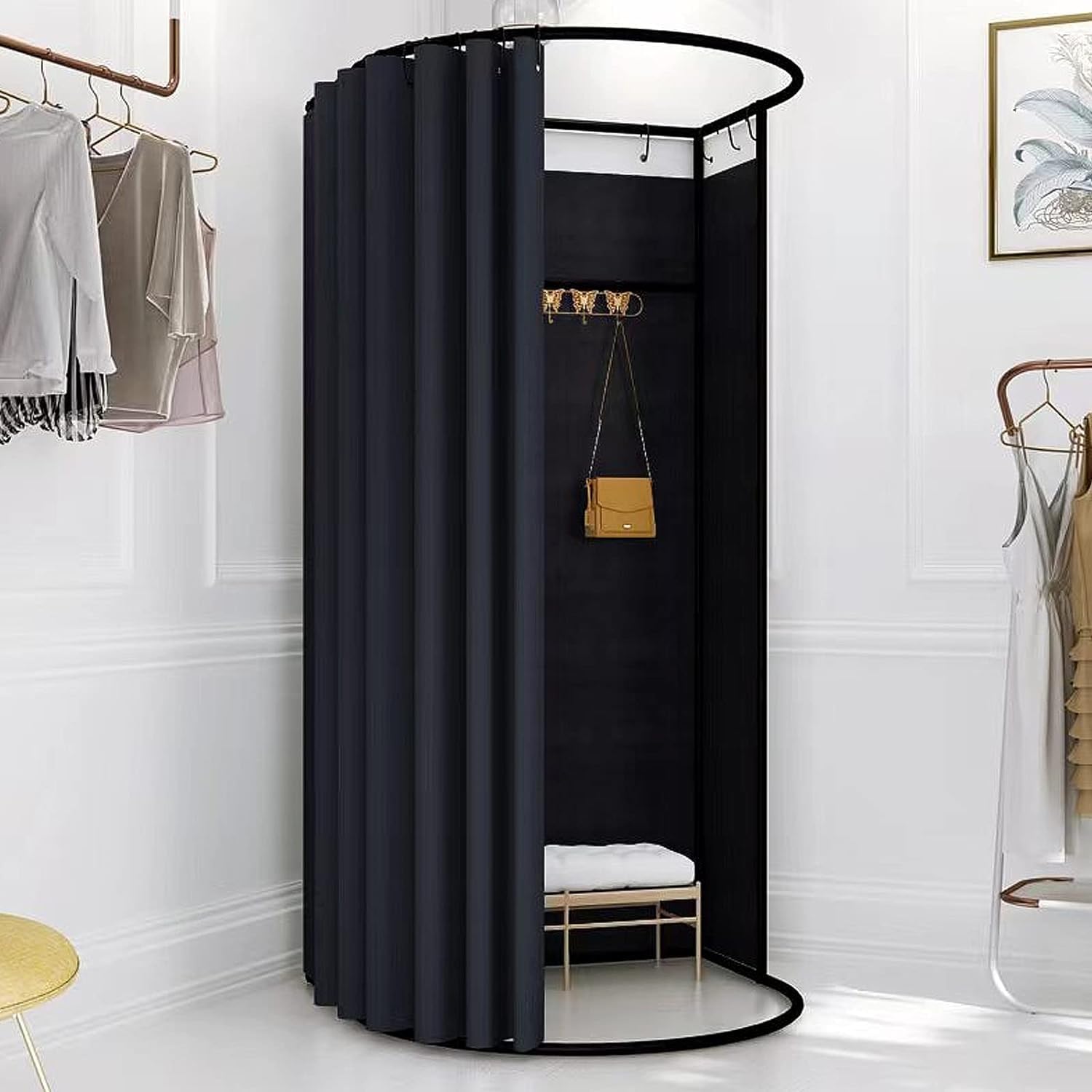 Cabine d'essayage mobile avec rideau occultant pour créer un coin privé