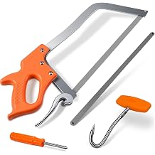 3PCS 16" Butcher Meat Saw with Meat Hook Set,Stainless Steel Blade
