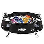 AiRunTech Hydration Running Belt with Bottles Zero Bounce Design for Running, Triathlon, Marathon, 10K, 5K, Trail Fit for Most Smartphones(2 * 6OZ bottle)