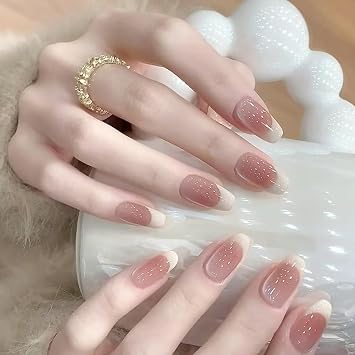 Nail Pressed Shiny Shine Fake Nail Stick Cat Eye Acrylic Fake Nail Gel Polish Nail Polish 24pcs