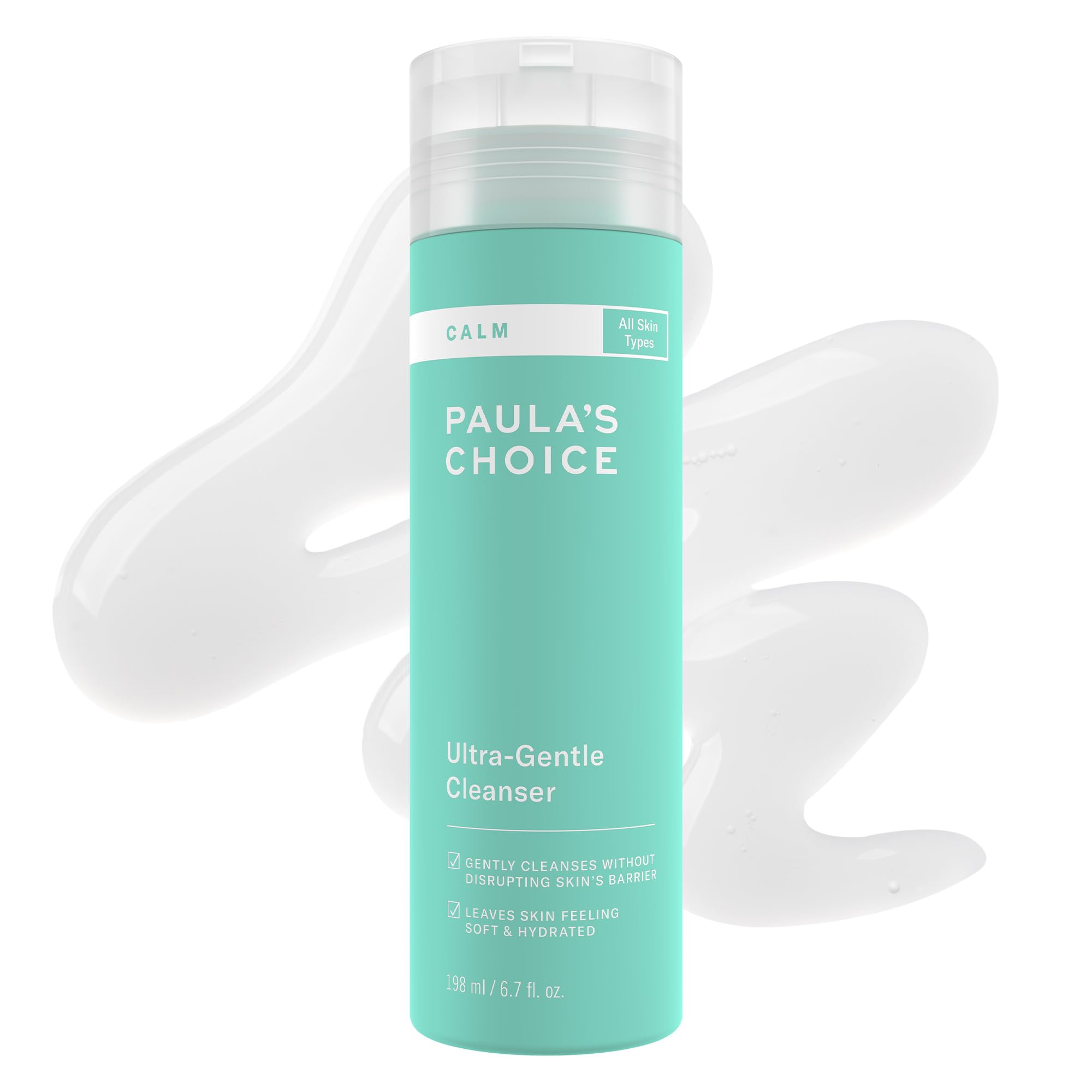 PAULA'S CHOICECALM Ultra-Gentle Cleanser for Sensitive Skin, Calms + Soothes Redness, Daily Face Wash for Rosacea-Prone & Eczema-Prone Skin, Fragrance-Free & Paraben-Free, 6.7 Fl Oz.