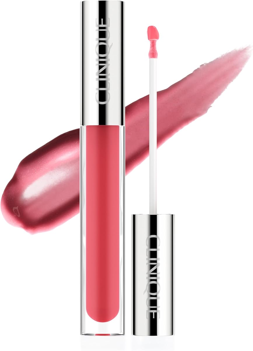 Brillo de labios cremoso Clinique Pop Plush con ácido hialurónico + mezcla de aguacate, aloe + manteca de karité | Hidratante + Alto Brillo