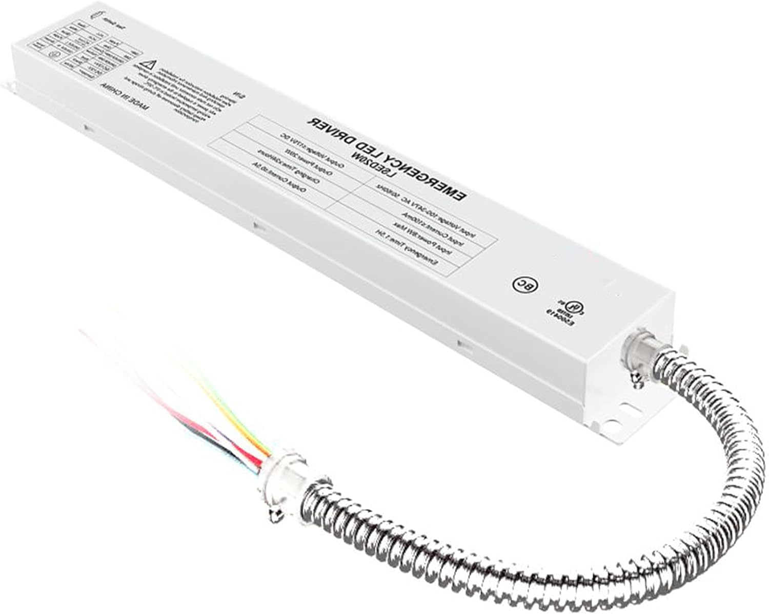 20W LED Emergency Backup Driver, Rechargeable UL Listed Backup Battery, Over 90mins Emergency Time, 120V-347VAC, for Dimmable LED troffer, Panel, Shop Light (20W, 1-Pack)