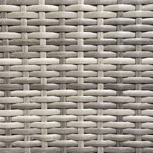 AmazonBasics Outdoor Patio Garden 3-pc Wicker Rattan Sectional Sofa Lounge Set with Cushions and Ottoman (Grey) - Thumbnail 5