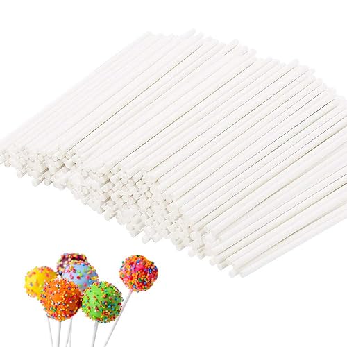 200 Count White Lollipop Sticks 6-Inch Paper Sticks 3.5mm