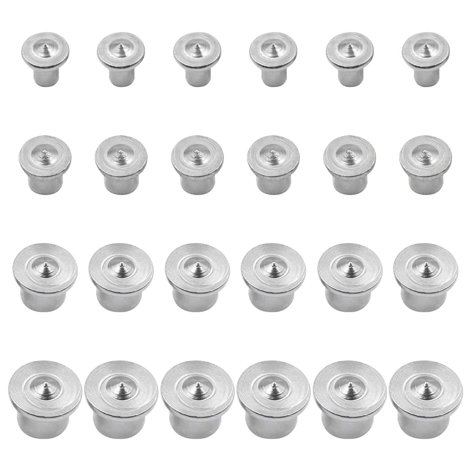 Dowel Pins, 24 Pcs Center Points Pin Dowel Drill, Dowel Centre Point Set, Woodworking Alignment Too for Accurate Drilling Proper Dowel or Tenon Placement (6/8/10/12 mm, Stainless Steel)