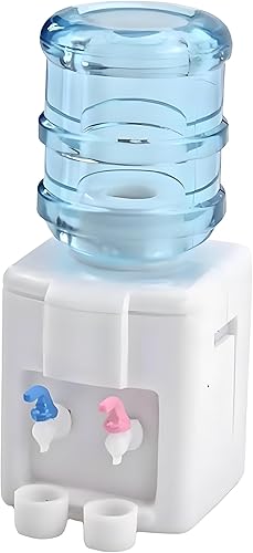 Dispensador de agua en miniatura de diseño realista de 2.12 pulgadas con 2 tazas  Enfriador de agua de resina a escala 11216 (azulblanco) ideal para