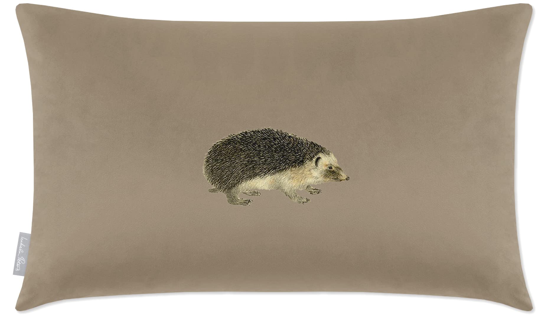Izabela Peters Hedgehog - Taupe Cushions With Covers Included, Filled Cushion, Eco-Friendly Velvet Cushions, 50 X 30 Cm, Chair Cushions, Sofa Cushions, Seat Cushions