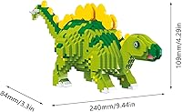Vista 3 de Larcele Juego de dinosaurios de bloques de construcción de micro bloques de construcción, mini ladrillos de juguete de construcción 3D, 1318 piezas