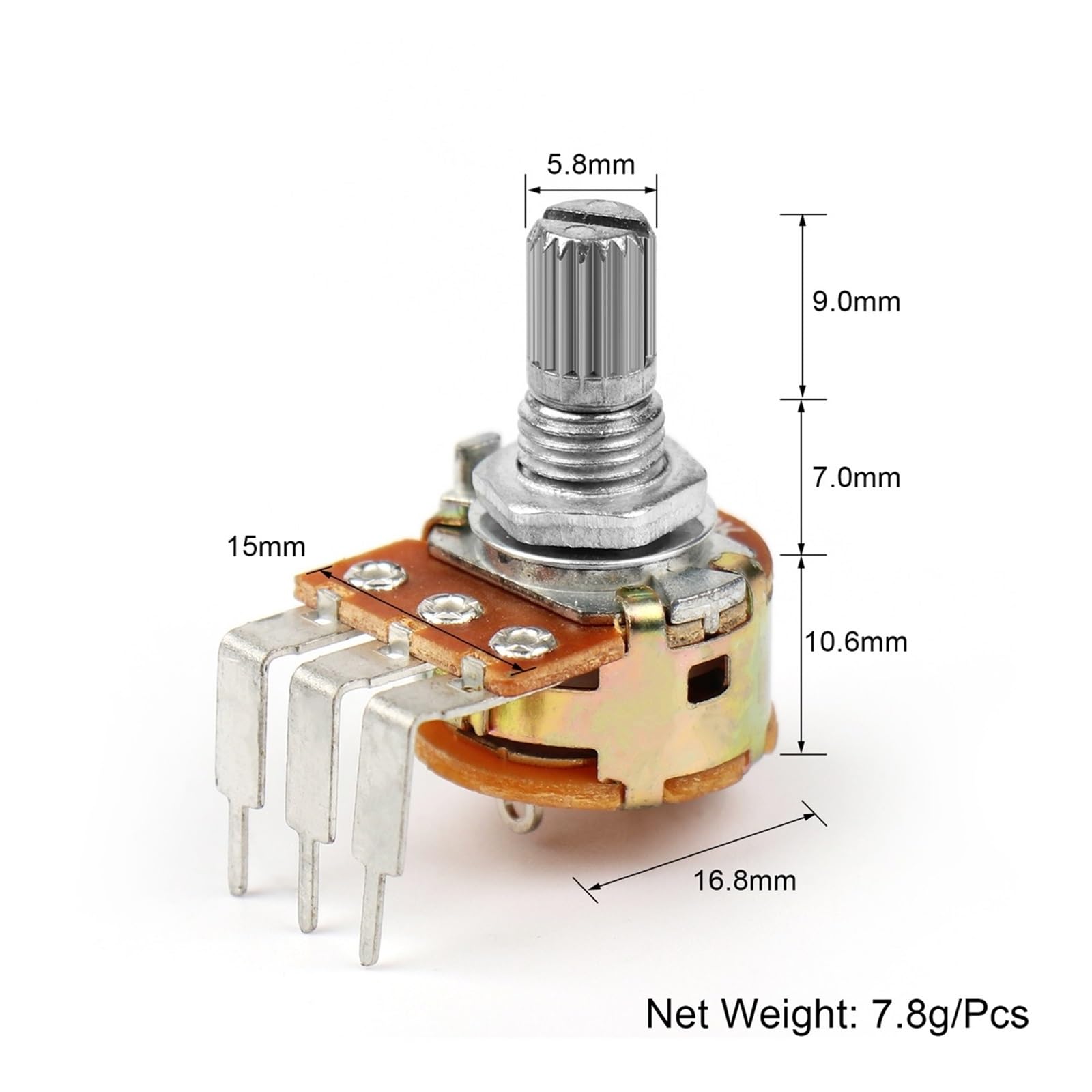 20 Pezzi Potenziometri WH148 B10K 10K Ohm - Resistori Variabili A 3 Pin Per Circuiti Elettronici E Fai Da Te - Foto 10