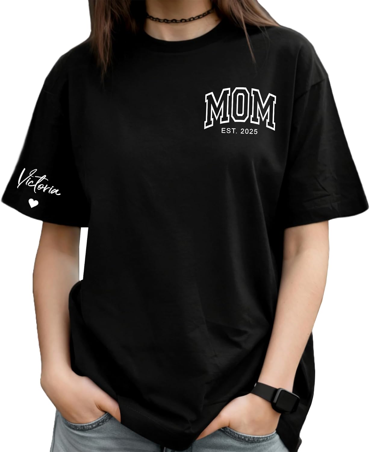 Customized Mothers Day Shirt for Mom with Kids Names, Custom Mommy Shirts for Women, Personalized Grandma Shirt