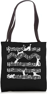 The Cat And Musical Note Instrumental Sounds Music Tote Bag