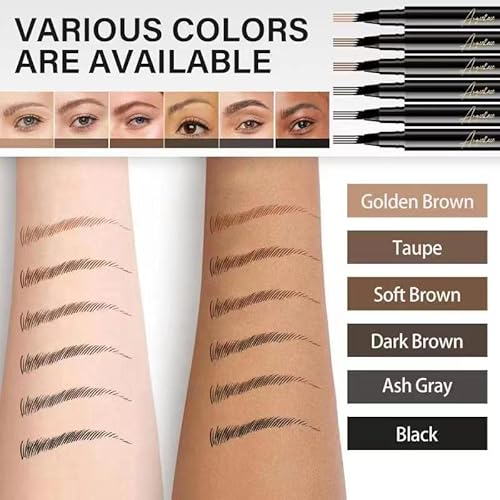 Eyebrow Pen, Microblading Eye Brow Pencil, Micro 4 Point Makeup Pens For Natural And Hair-Like Strokes, Long Lasting, Waterproof And Professional Eyebrow Definer (Taupe) #TOP2