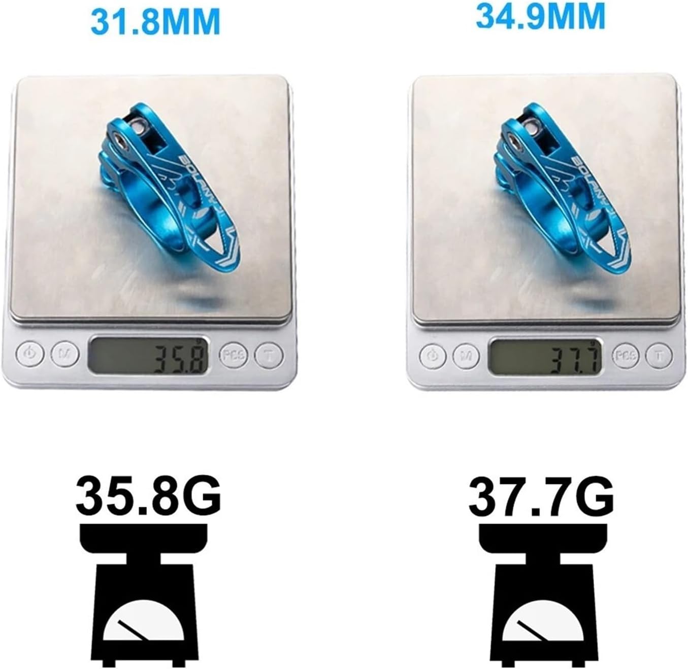 Bike Seatpost Clamp Aluminium Alloy Fit For Seat Post Mount 31.8mm 34.9mm Cycling Accessories(Black)