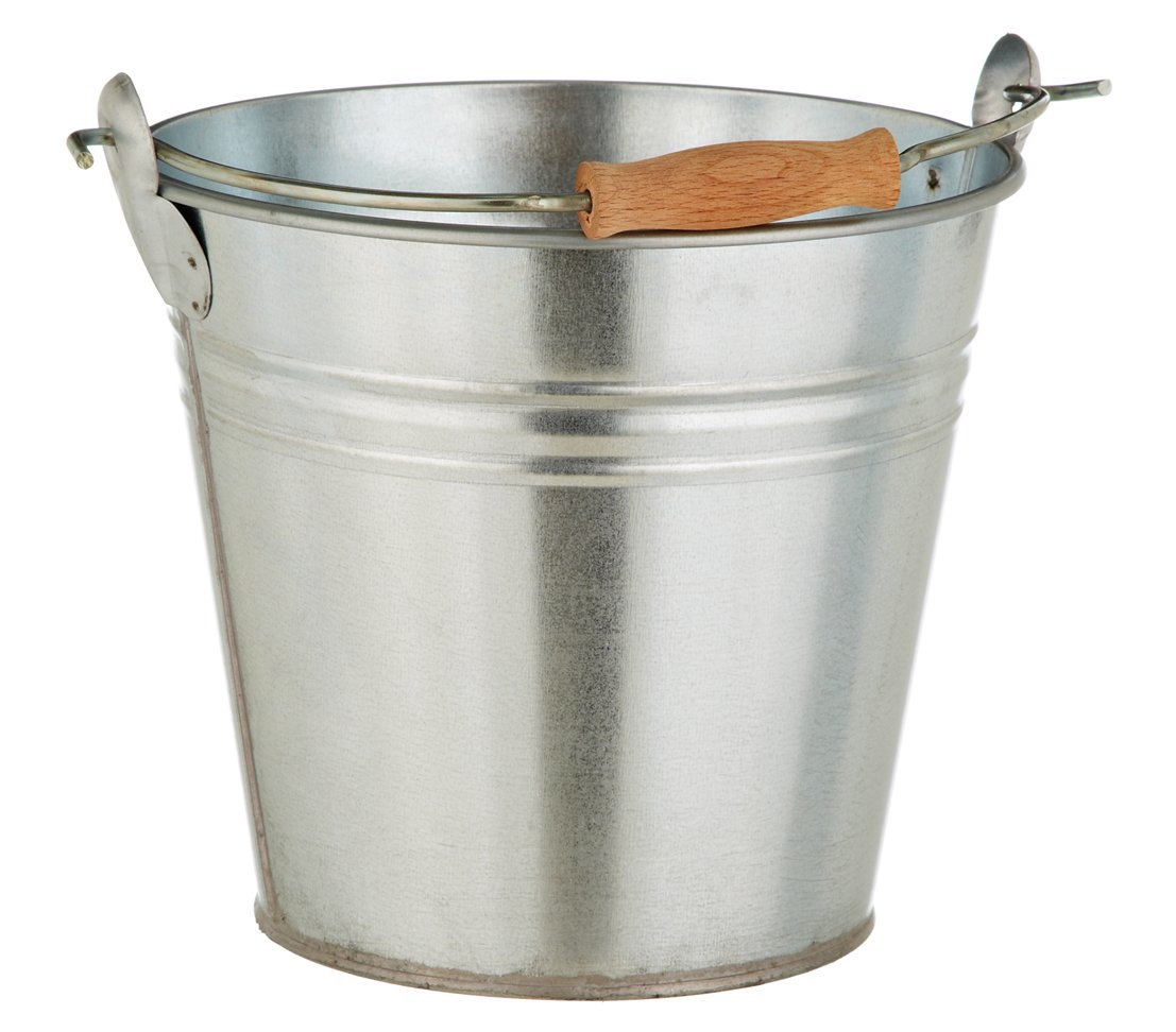 Dehner Seau galvanisé de décoration diamètre 26 cm, Hauteur 23 cm, Argent