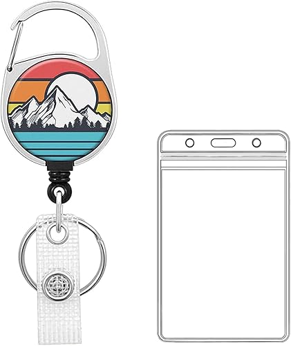 Llavero retráctil de carrete de insignia, resistente con clip para cinturón, soporte para tarjetas de identificación verticales impermeables para 1