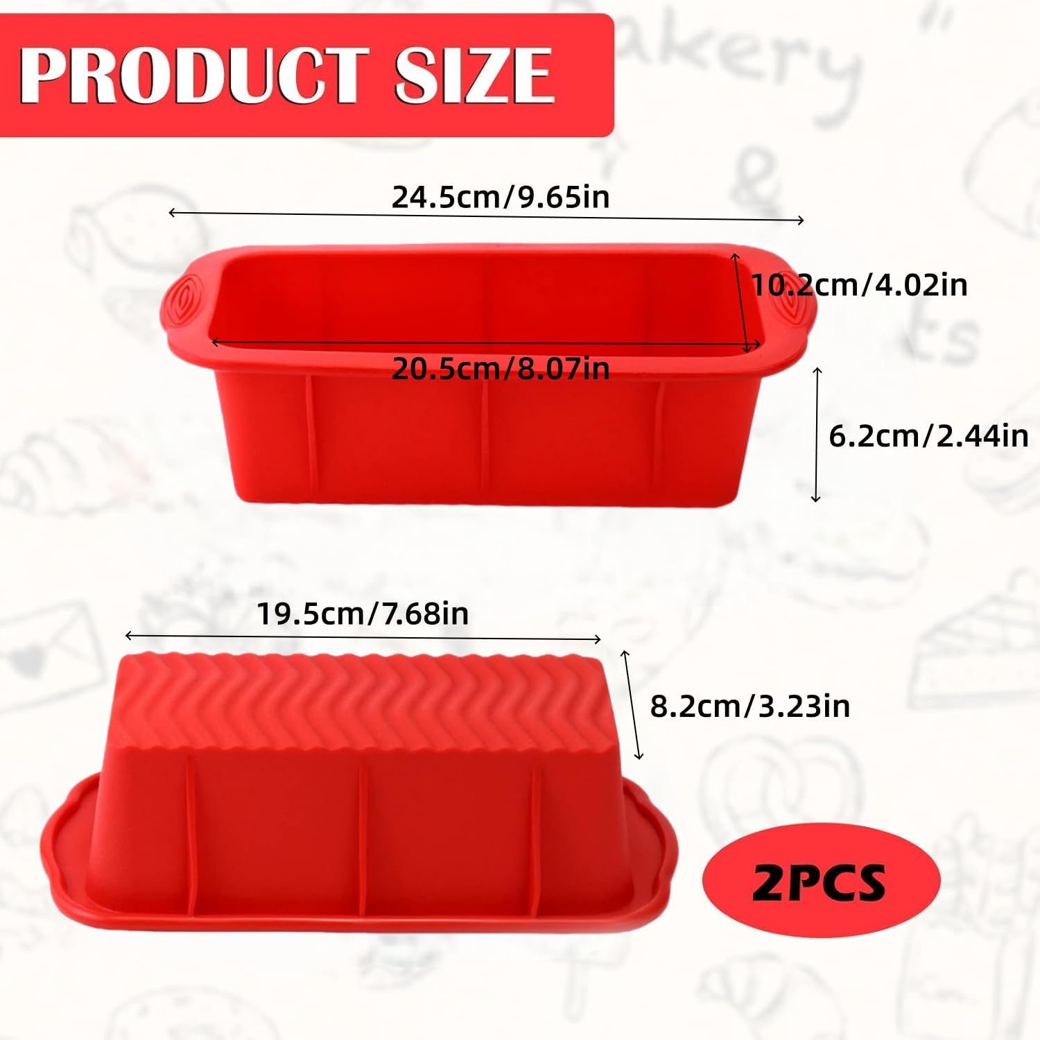 2 Pieces Small Loaf Tin for Baking, Bread Pan Non-Stick Loaf Pans for Baking Rectangular Bread & Loaf Tins for Ovens Air Fryer