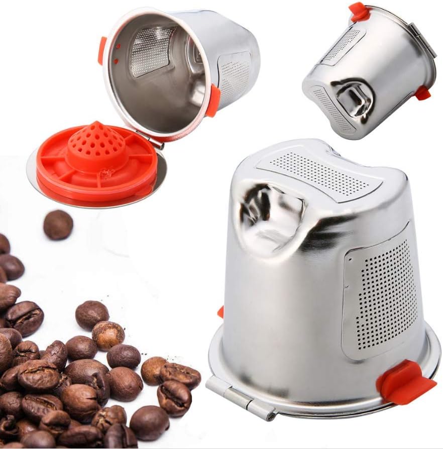 New 2PCS Stainless Steel Reusable Refillable Coffee Filter