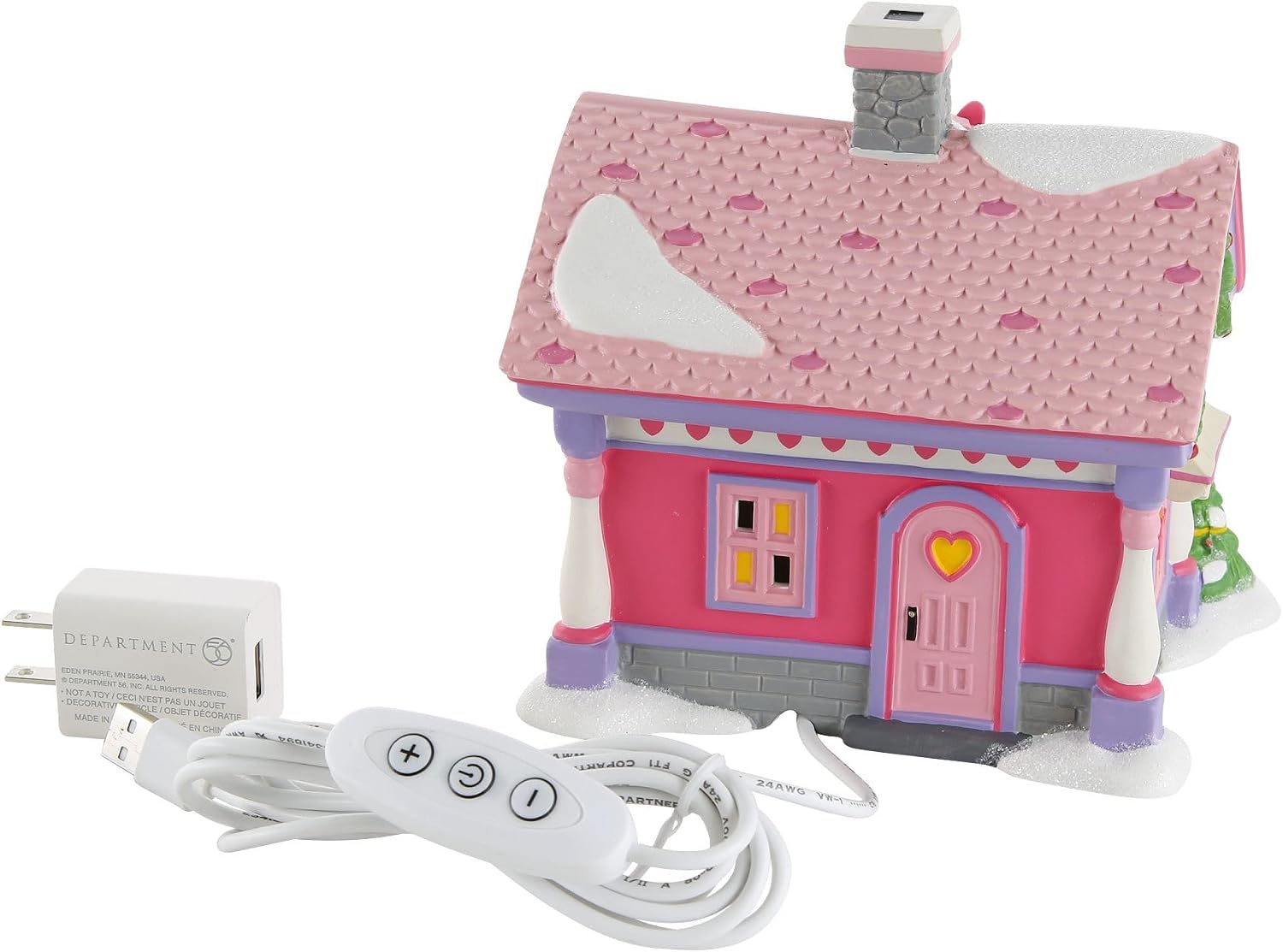 Department 56 Disney Mickey Mouse Village Minnie's Shoe Boutique Lit House and Sign Figurine Set, 6.02 Inch, Multicolor image 4