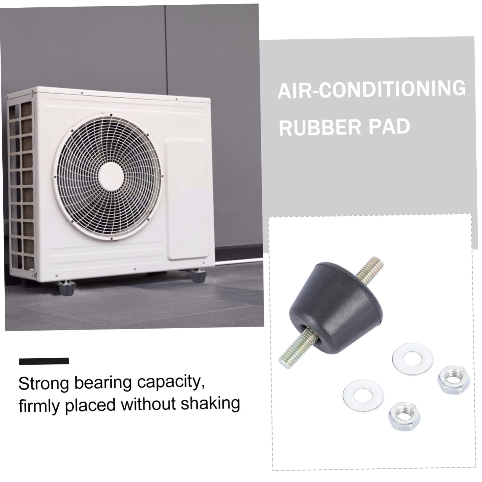 Set Di 4 Cuscinetti Antivibranti In Gomma Per Aria Condizionata - Montaggio Condensatore, Antiurto - Foto 11