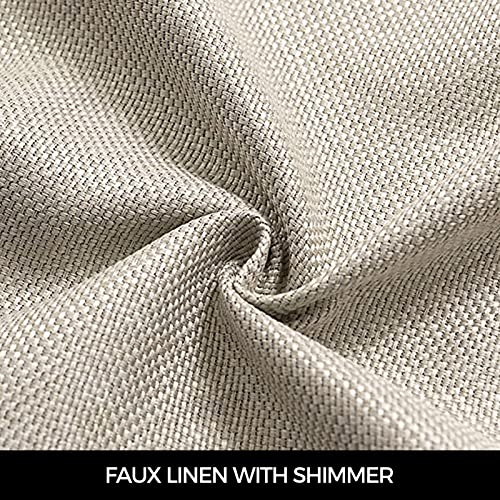 Linen Textured Heavy Curtains 84 Inch Length Set Of 2 Farmhouse Window Treatments Drapes For Bedroom Living Room Light Filtering Privacy Added With Tab Top, Grayish Beige Burlap, 52 By 84 In #TOP2