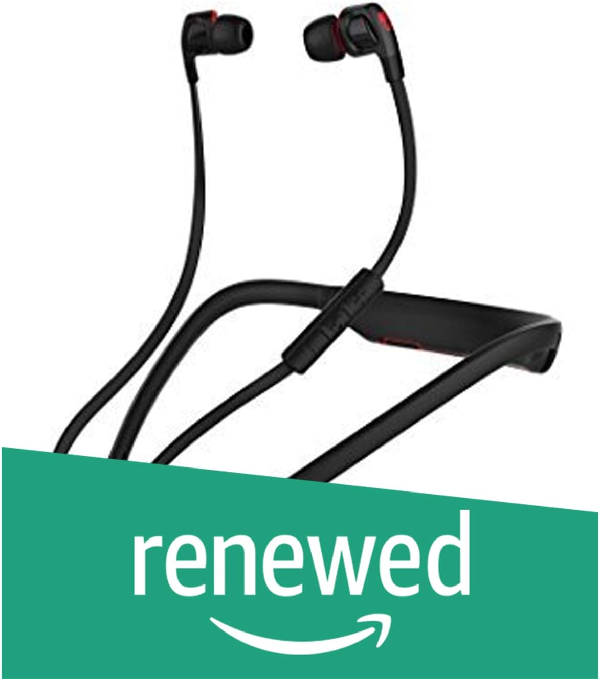 (Renewed) Skullcandy S2PGHW-521 Wireless Bluetooth in-Ear Headphone (Black/Red)