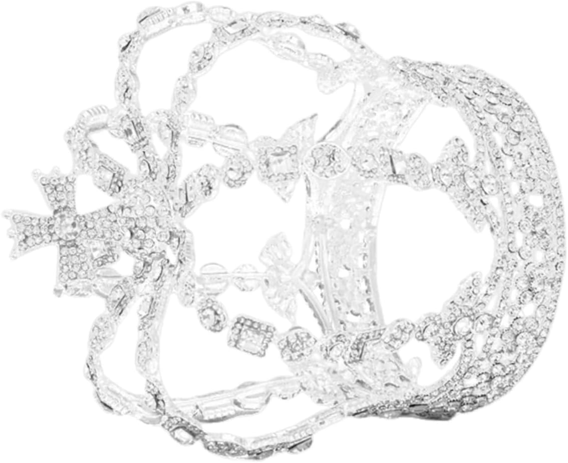 Rhinestone Bride Crown Tiara Wedding Headpiece Delicate Crystal Hair Accessory for Women Bridal Hair Styling
