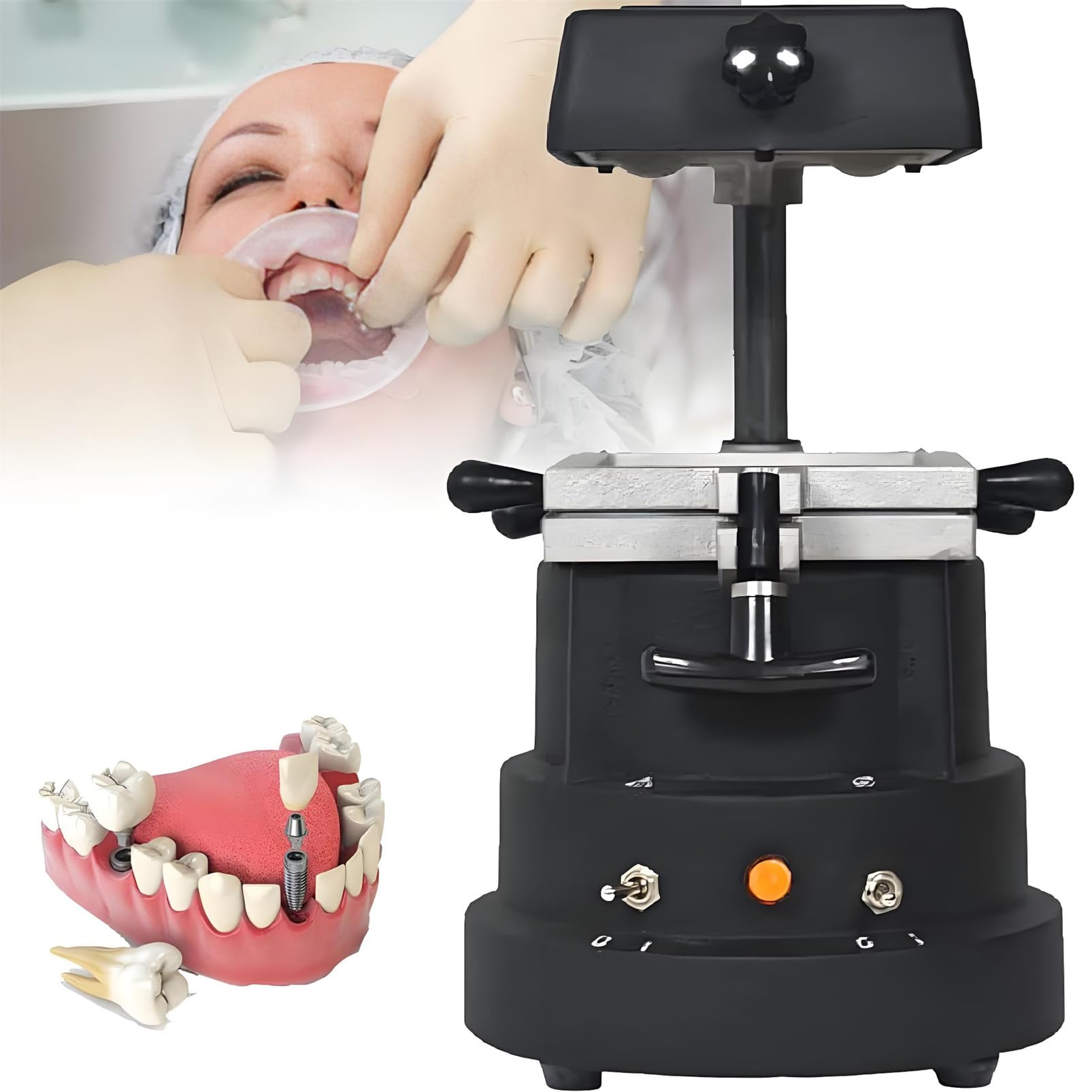 Machine de thermoformage Dentaire sous Vide 1200 W, Moulage Automatique pour plaques de Contention, protège-Dents et couronnes - Utilisation en Laboratoire et en Clinique