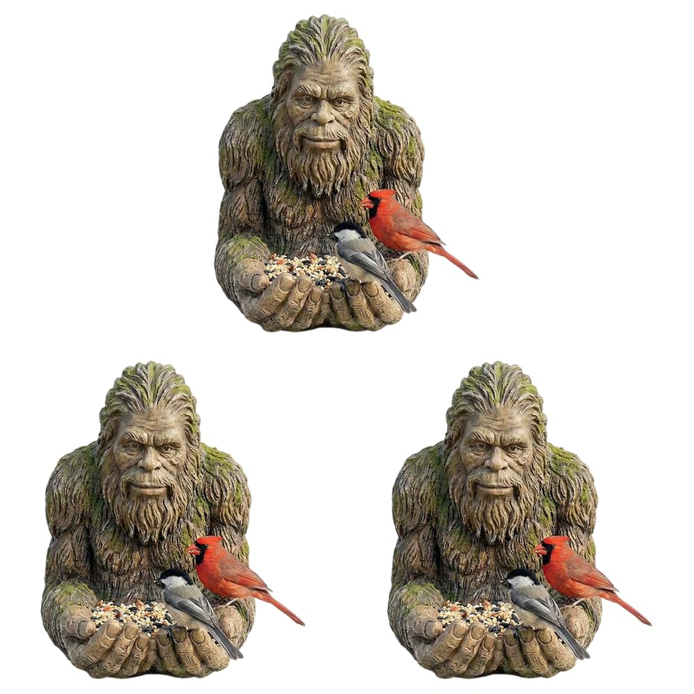 Himalaya - Scultura di assunzione di cibo per uccelli con foro nascosto decorazione da giardino in resina per balcone terrazza