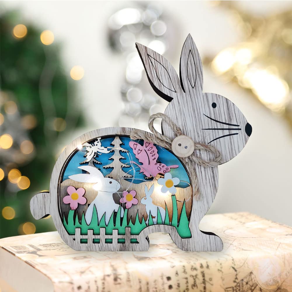 Bseical Decoration Paques Lapin Bois, Decoration Lapin De Paques Pour