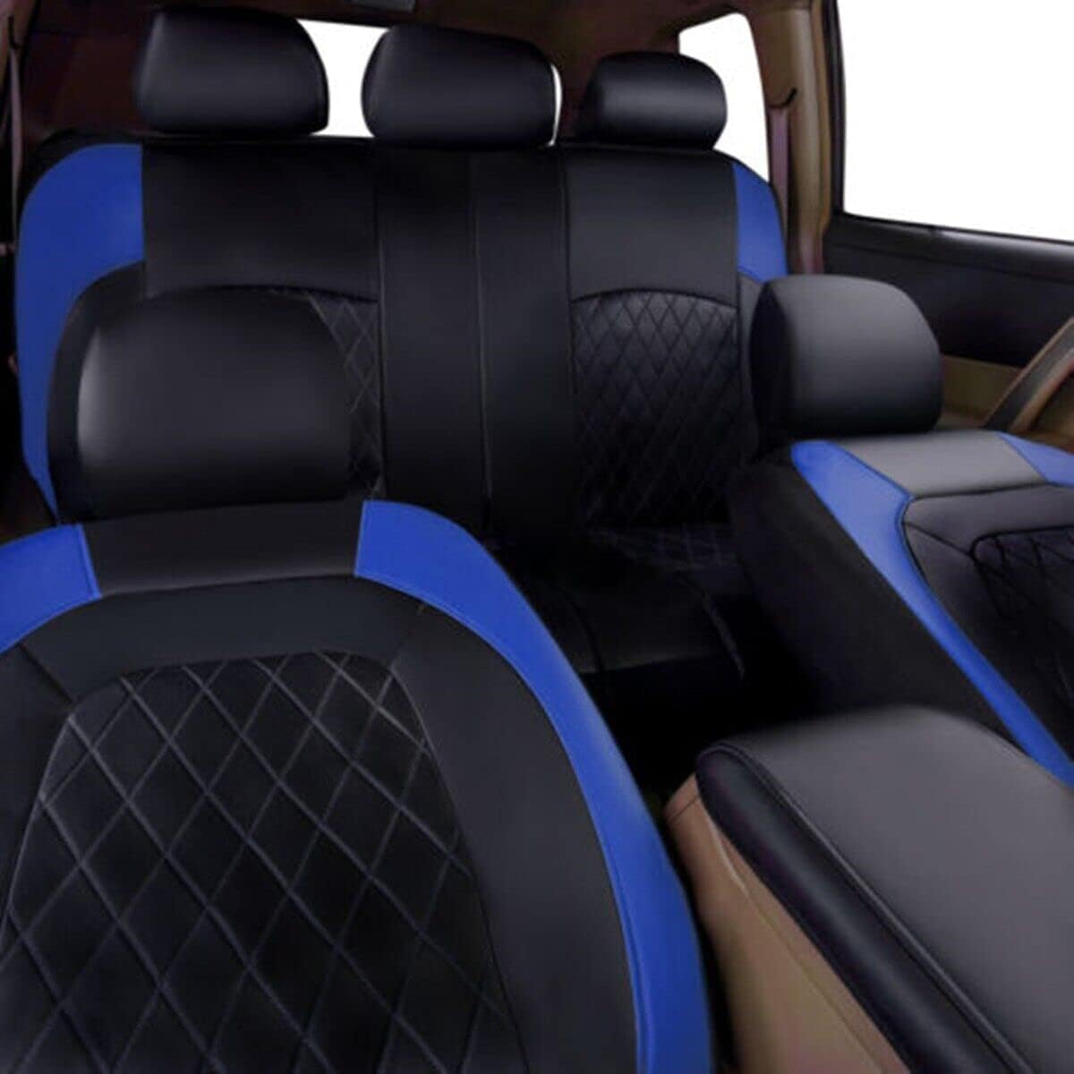 Coprisedile Coprisedili Auto in Pelle Auto, per Fiat Grande Punto 2006-2012 5 Posti Fodere Anteriori E Posteriori Copri Sedili Impermeabili Antisudore Protezioni Accessori,A