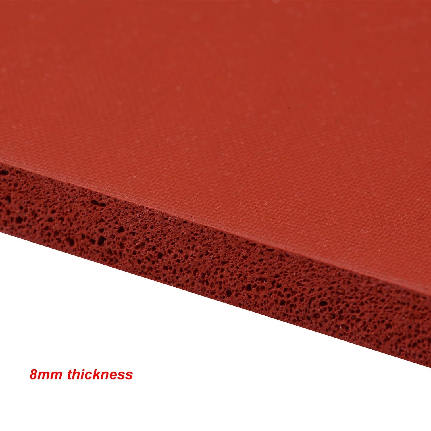 Schwammschaumplatte Rechteckiges Silikonpad 250 x 300 mm/290 380 mm, hochtemperaturbeständige rote Schaumstoffplatte, 8 Dicke, 1 Stück(290x380x8mm)